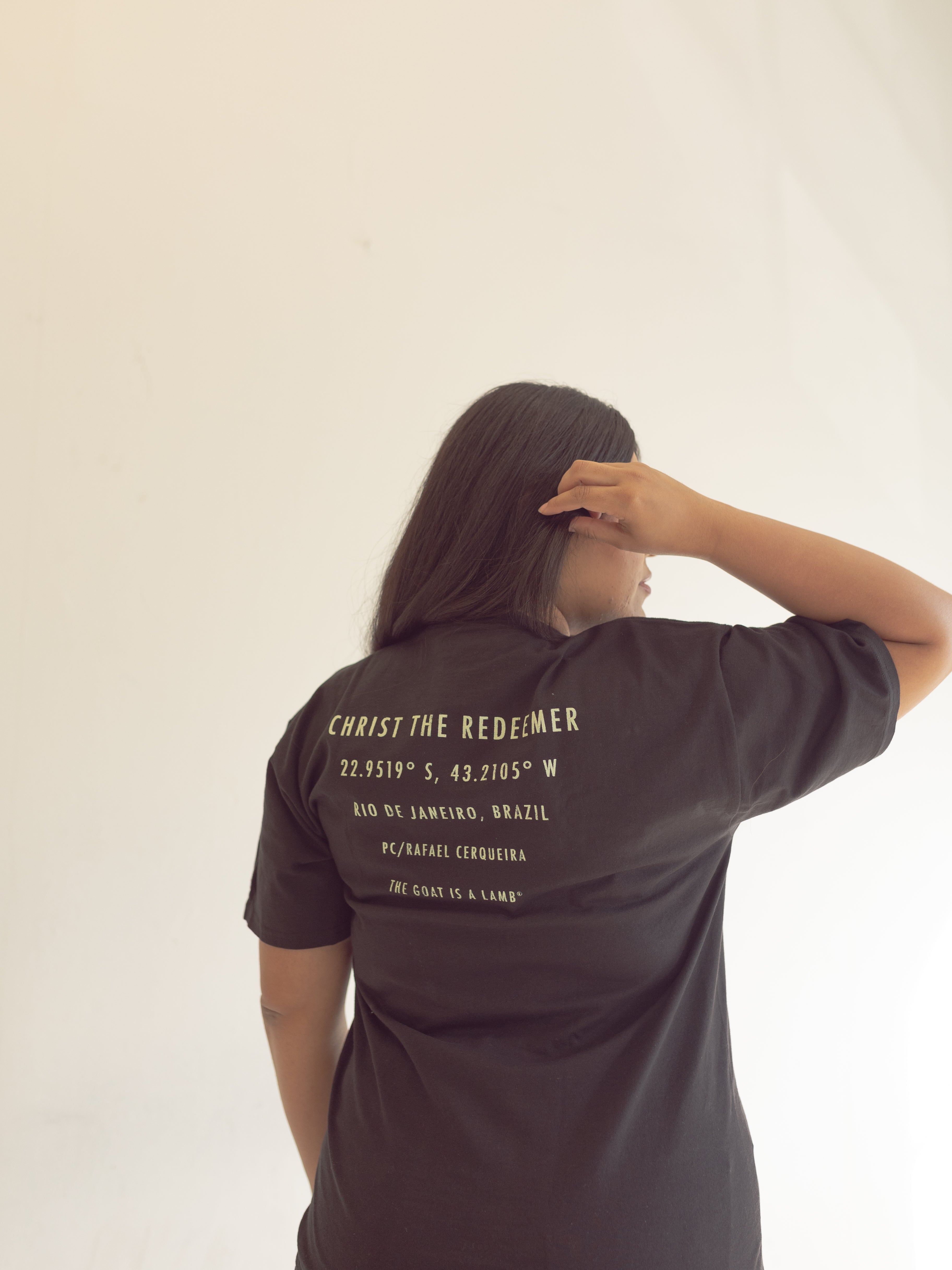 The Goat Is A Lamb - Christ The Redeemer Black Champion T-Shirt