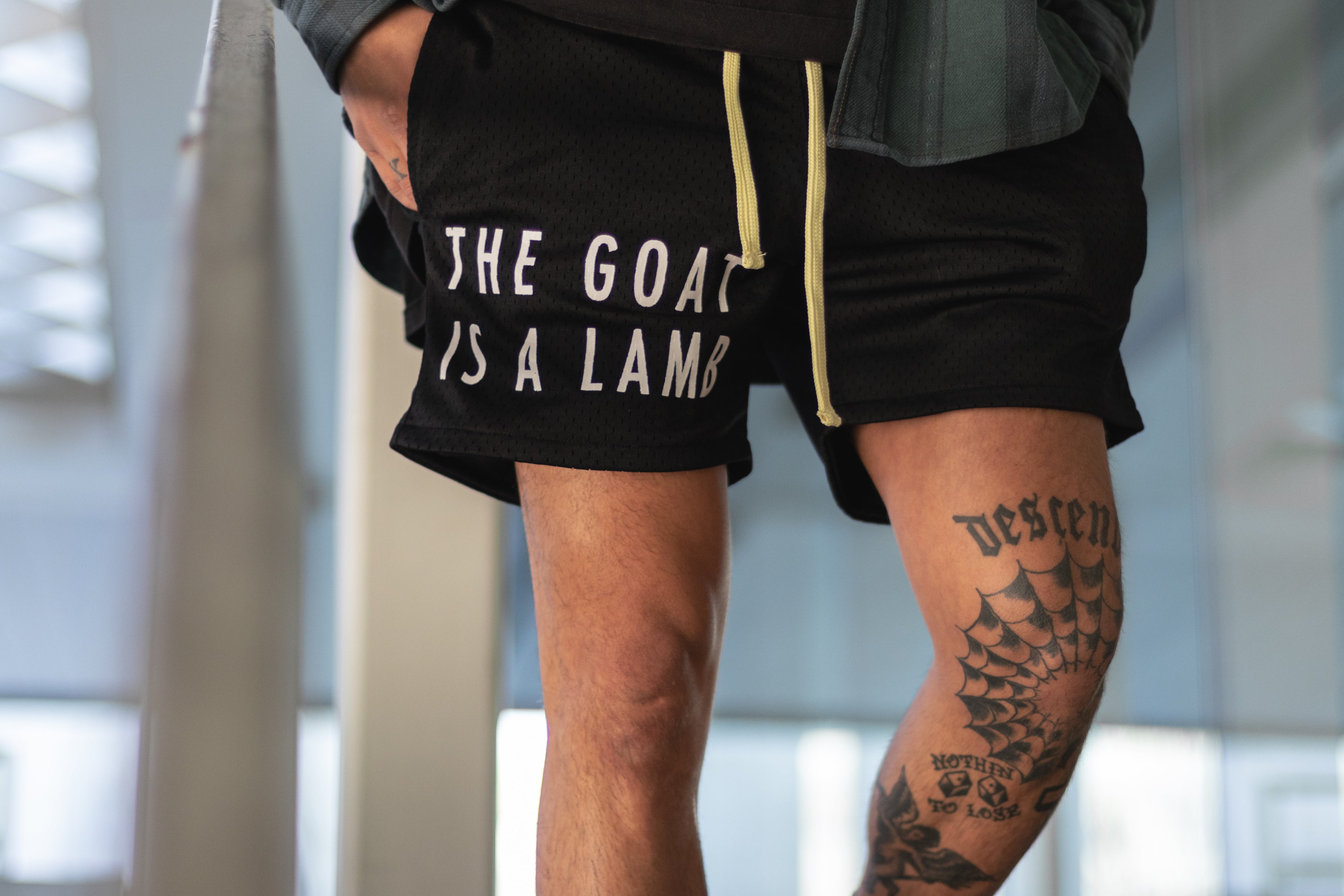 The Goat Is A Lamb - Black Mesh Shorts