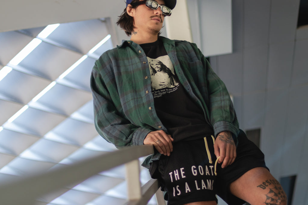 The Goat Is A Lamb - Black Mesh Shorts