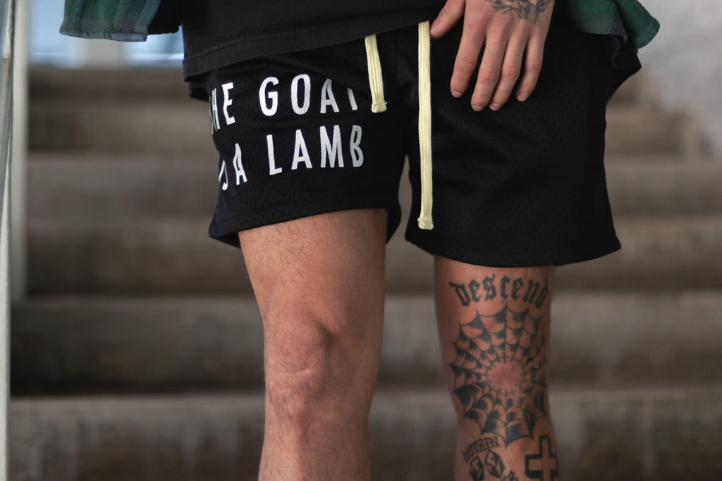 The Goat Is A Lamb - Black Mesh Shorts