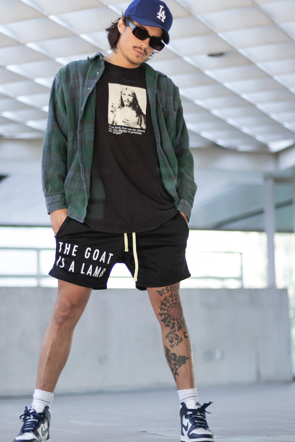 The Goat Is A Lamb - Black Mesh Shorts