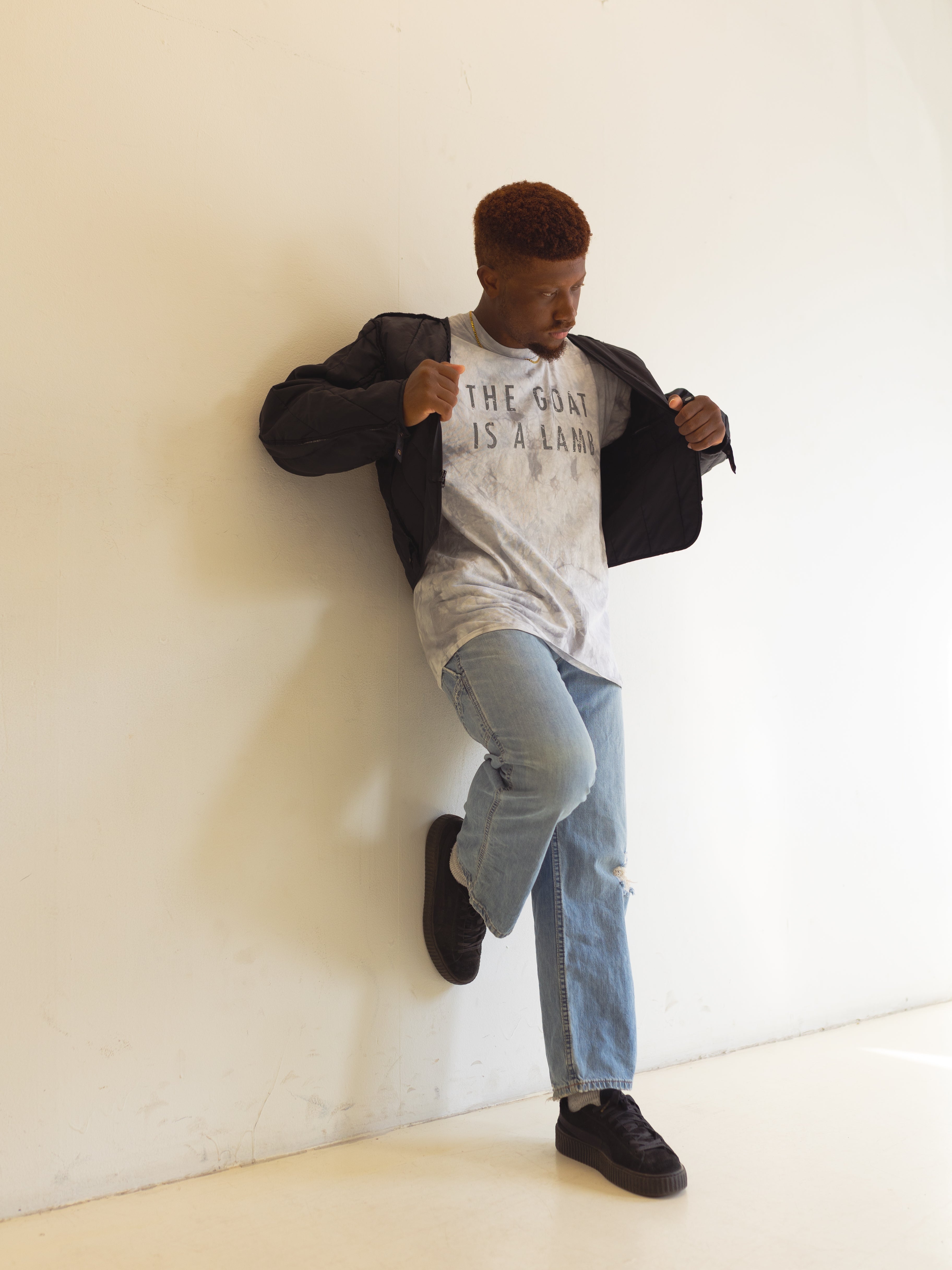 The Goat Is A Lamb - Grey Tie Dye T-Shirt