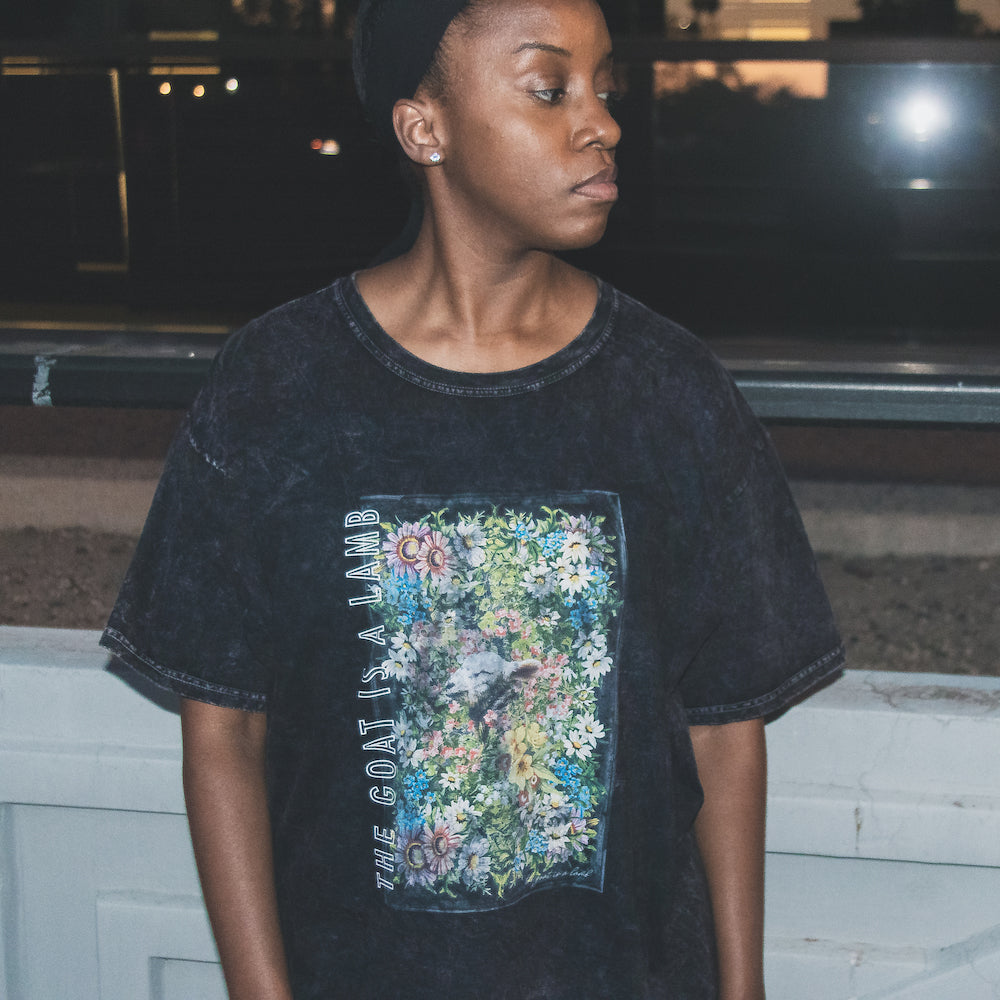 The Goat Is A Lamb - Floral Lamb Tie Dye T-Shirt