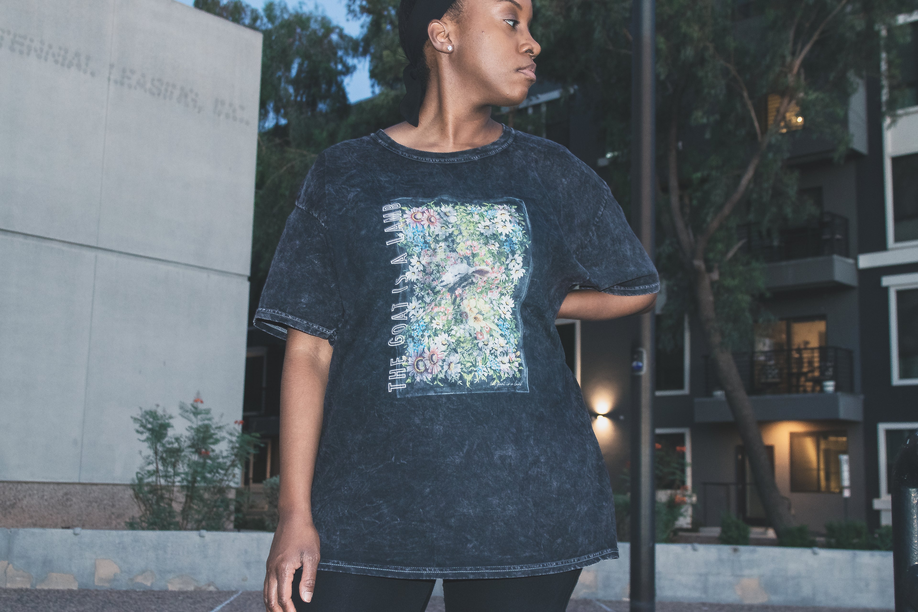 The Goat Is A Lamb - Floral Lamb Tie Dye T-Shirt