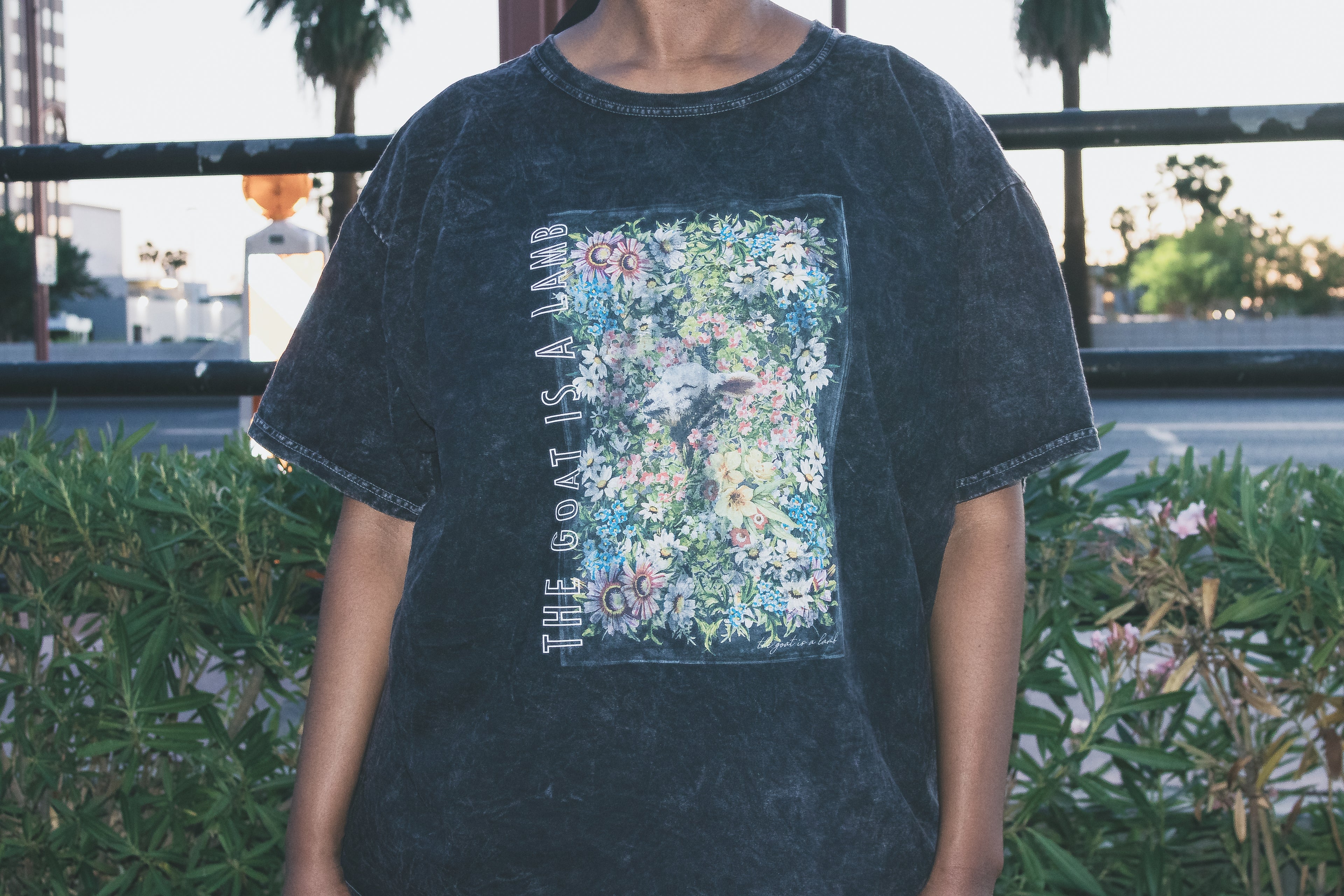 The Goat Is A Lamb - Floral Lamb Tie Dye T-Shirt