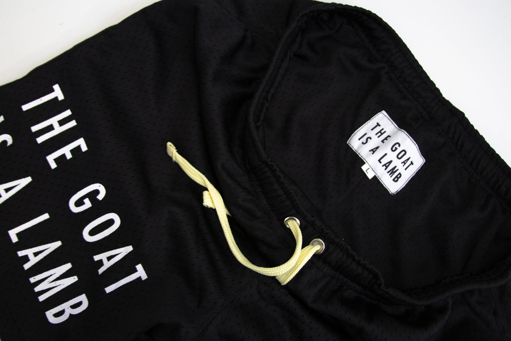 The Goat Is A Lamb - Black Mesh Shorts