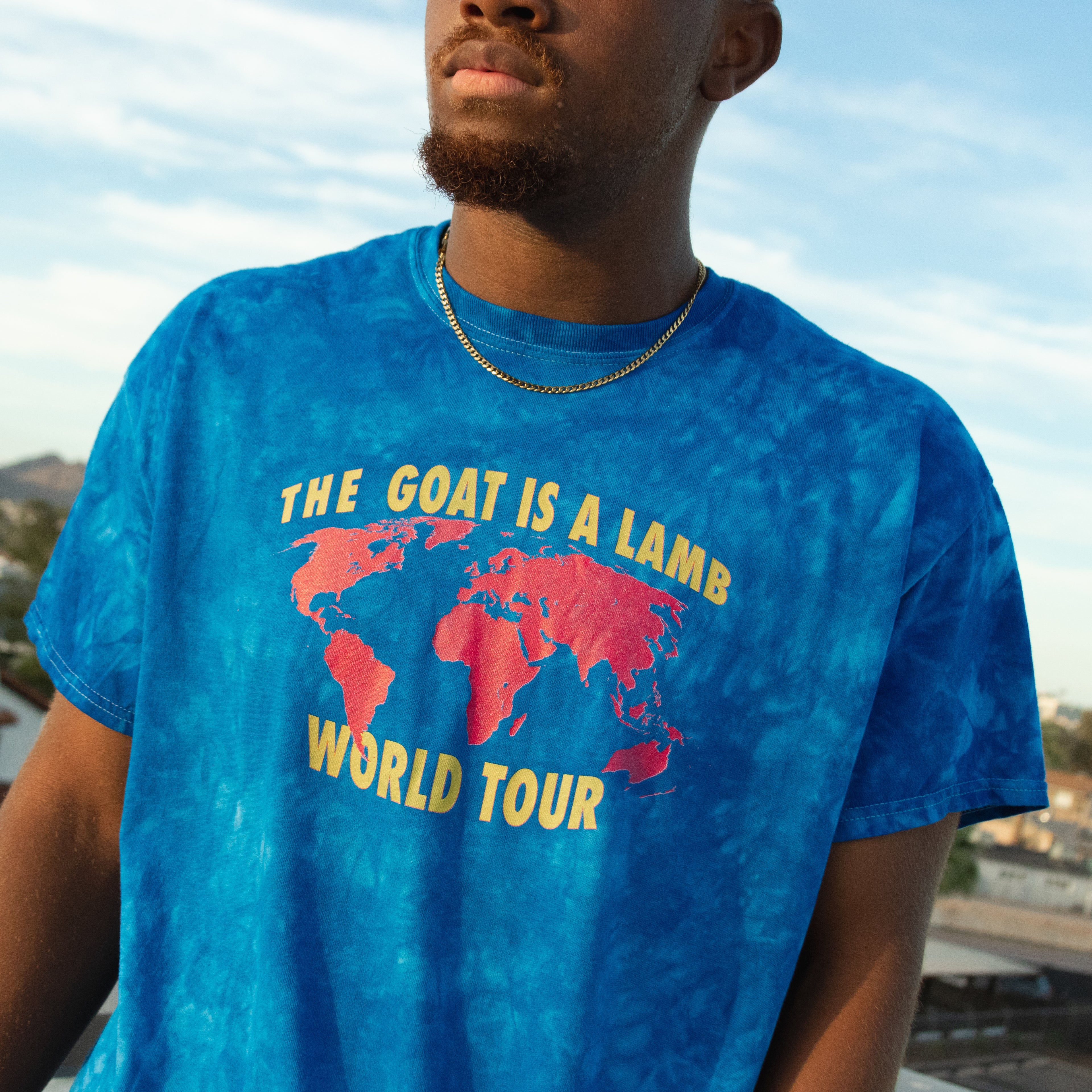 The Goat Is A Lamb - World Tour Blue Tie Dye T-Shirt